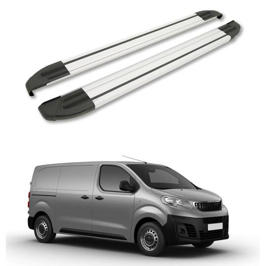 TURTLE Fits Peugeot Expert (Mk3) 2017-2025 / Lwb Side Step Brillant Silver