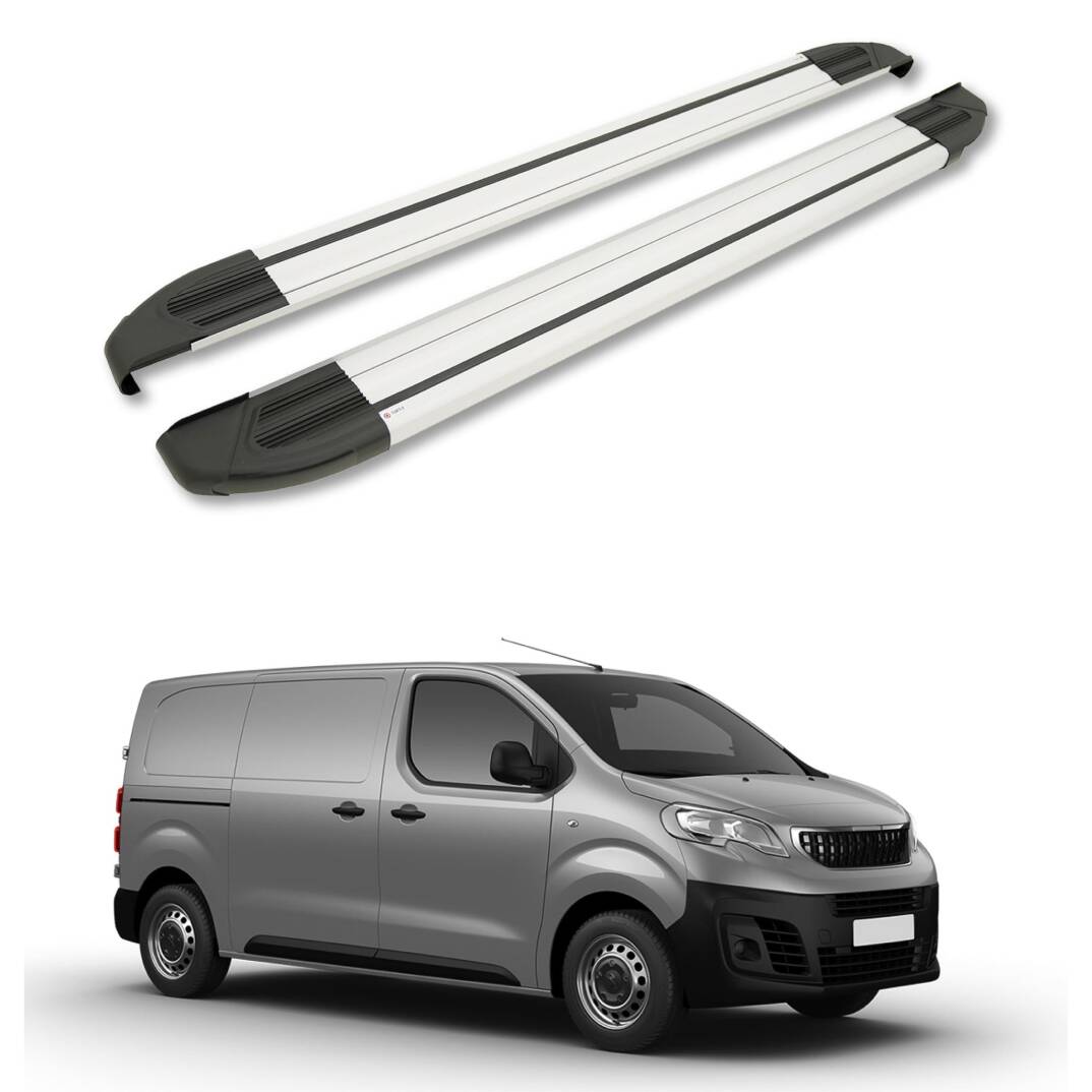 TURTLE Fits Peugeot Expert (Mk3) 2017-2025 / Lwb Side Step Brillant Silver - 1