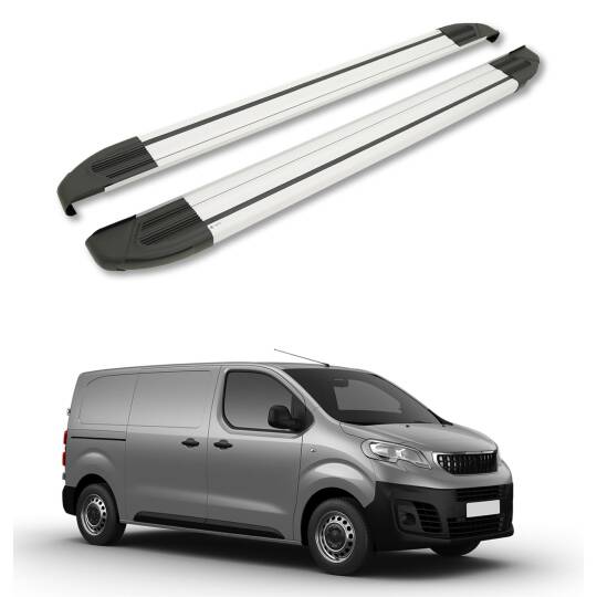 TURTLE Fits Peugeot Expert (Mk3) 2017-2025 / Mwb Side Step Brillant Silver