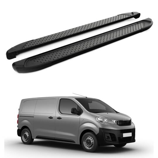 TURTLE Fits Peugeot Expert (Mk3) 2017-2025 / Mwb Side Step Sapphire V1 Black