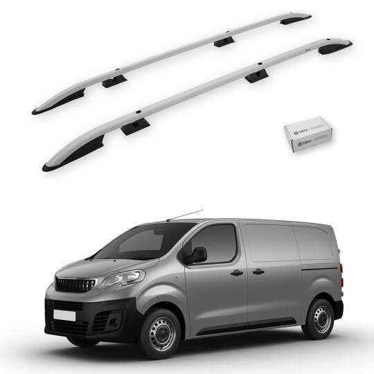 TURTLE Fits Peugeot Expert (Mk3) 2017-2025 / Swb Roof Rail Crown Silver