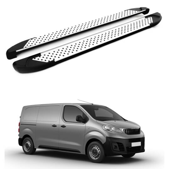 TURTLE Fits Peugeot Expert (Mk3) 2017-2025 / Swb Side Step Sapphire V1 Silver