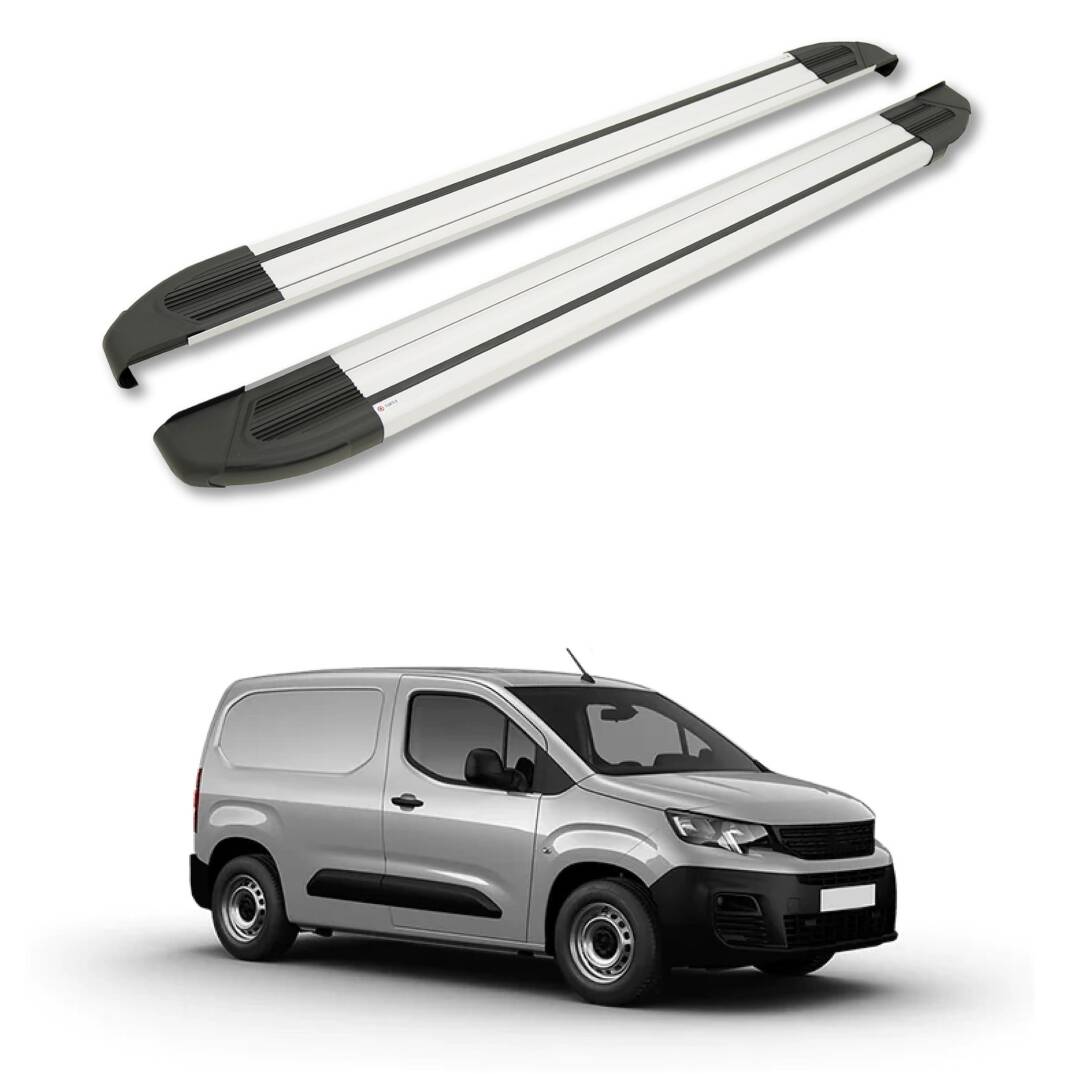 TURTLE Fits Peugeot Partner 2019-2025 / Lwb Side Step Brillant Silver - 1