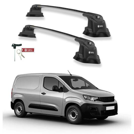 TURTLE Fits Peugeot Partner 2019-2025 Roof Rack Air3 Silver