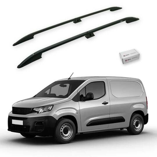 TURTLE Fits Peugeot Partner 2019-2025 / Swb Roof Rail Crown Black