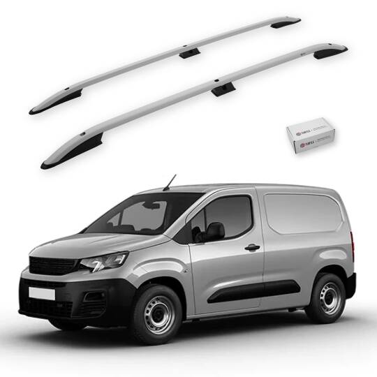 TURTLE Fits Peugeot Partner 2019-2025 / Swb Roof Rail Crown Silver
