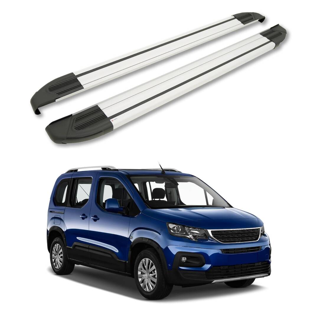 TURTLE Fits Peugeot Rifter 2019-2025 / Lwb Side Step Brillant Silver - 1