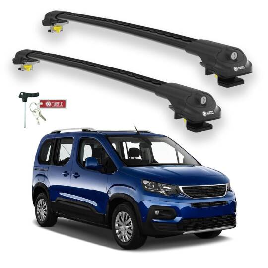 TURTLE Fits Peugeot Rifter 2019-2025 Roof Rack Air1 Black