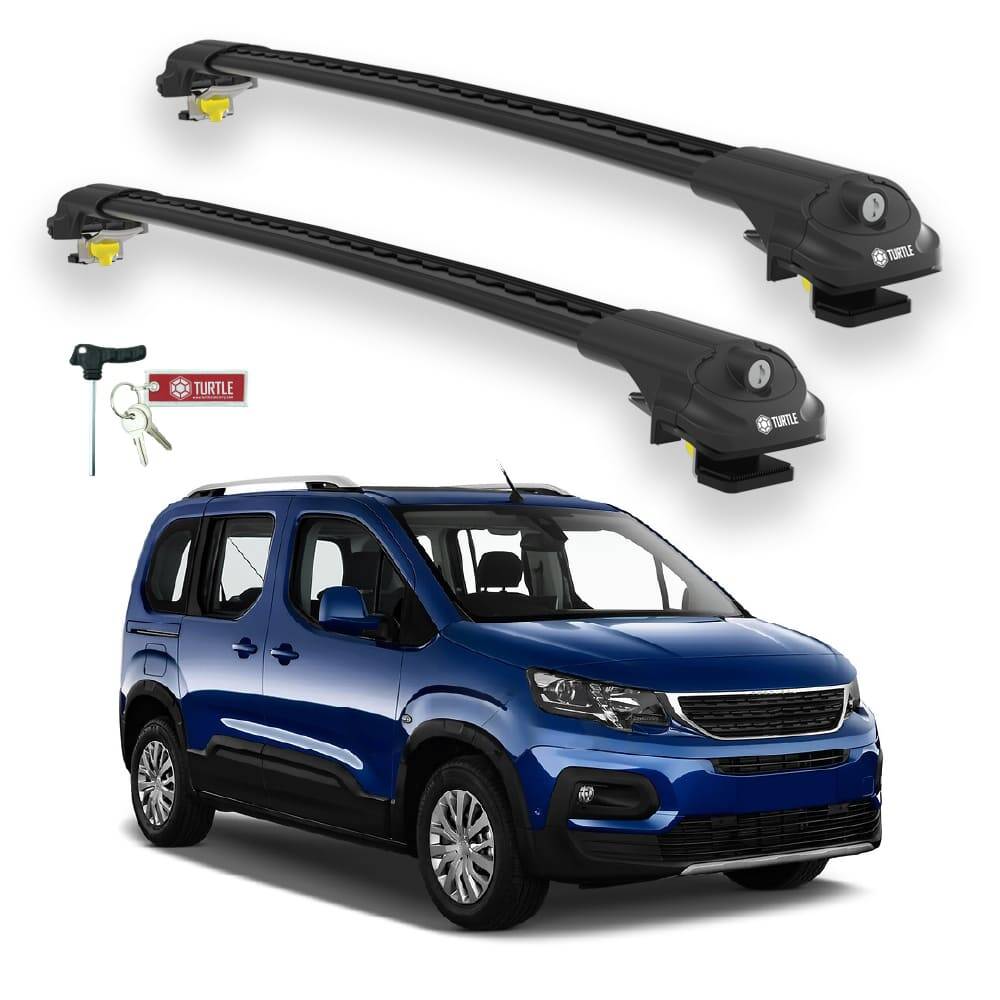 TURTLE Fits Peugeot Rifter 2019-2025 Roof Rack Air1 Black - 1
