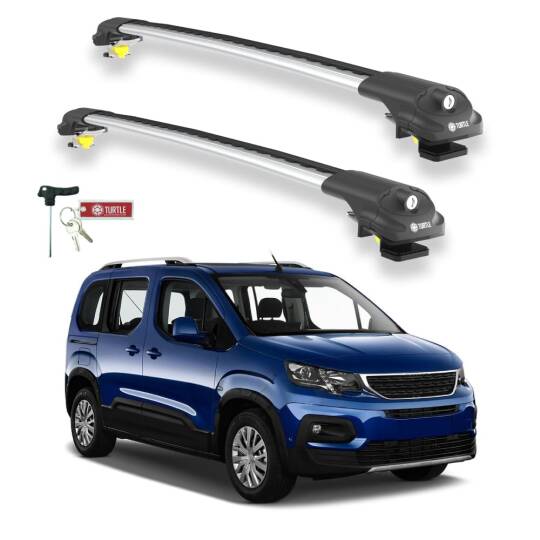 TURTLE Fits Peugeot Rifter 2019-2025 Roof Rack Air1 Silver