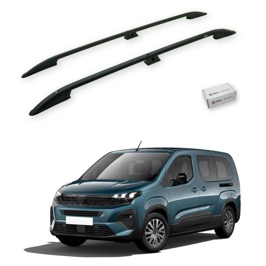 TURTLE Fits Peugeot Rifter 2019-2025 / Swb Roof Rail Crown Black