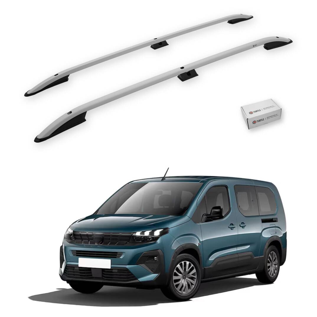TURTLE Fits Peugeot Rifter 2019-2025 / Swb Roof Rail Crown Silver - 1