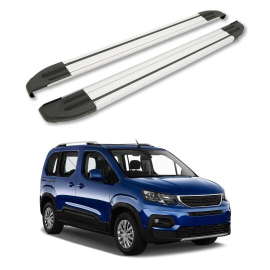 TURTLE Fits Peugeot Rifter 2019-2025 / Swb Side Step Brillant Silver