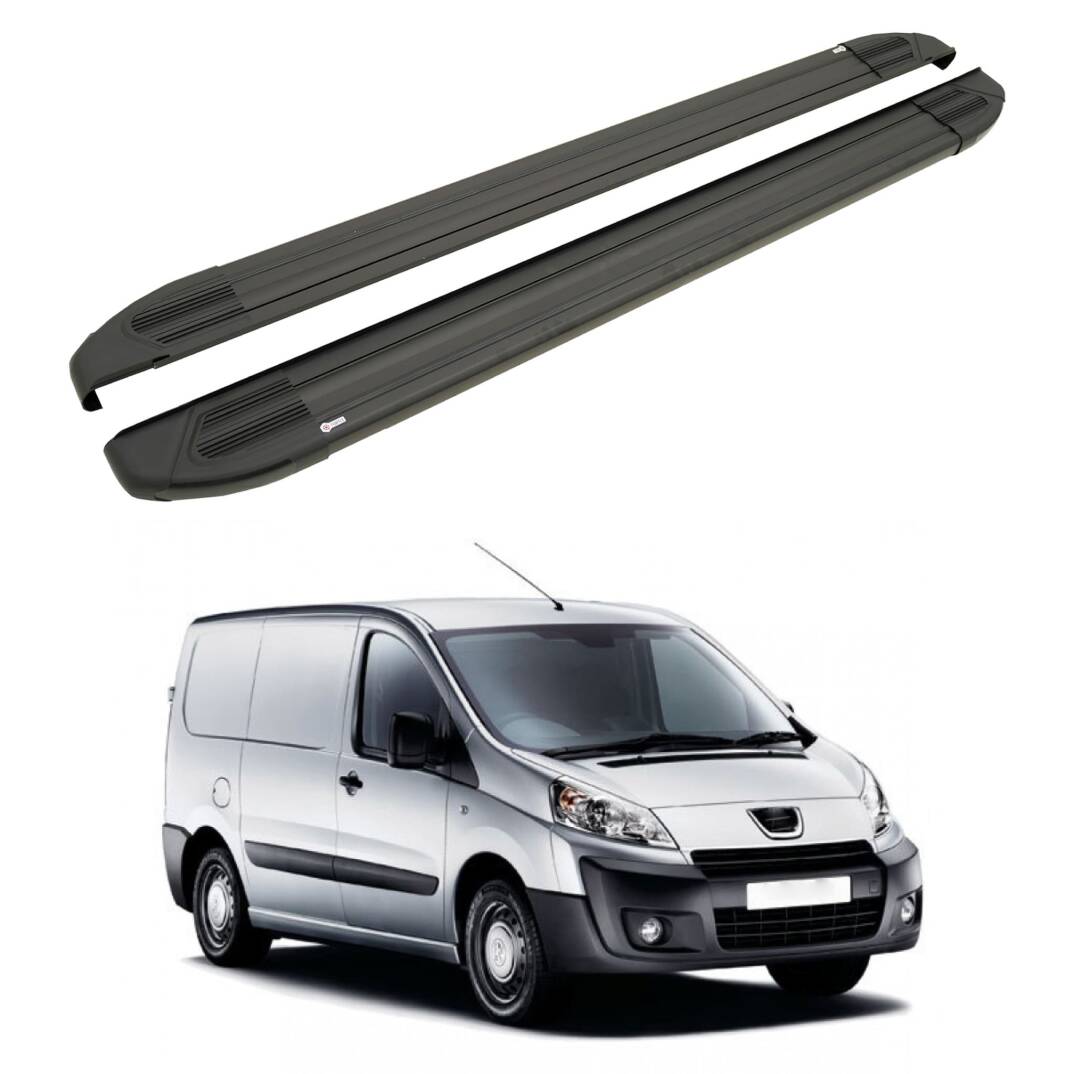 TURTLE Fits Peugeot Tepee Expert (Mk2) 2006-2016 / Swb Side Step Brillant Black - 1