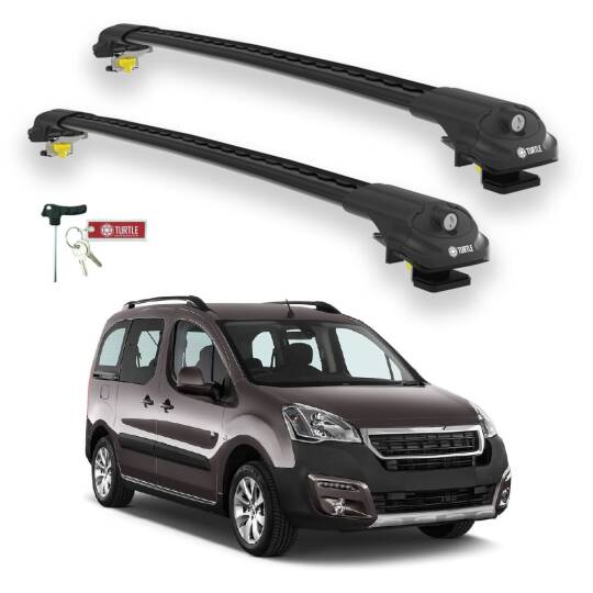 TURTLE Fits Peugeot Tepee Partner 2008-2018 Roof Rack Air1 Black