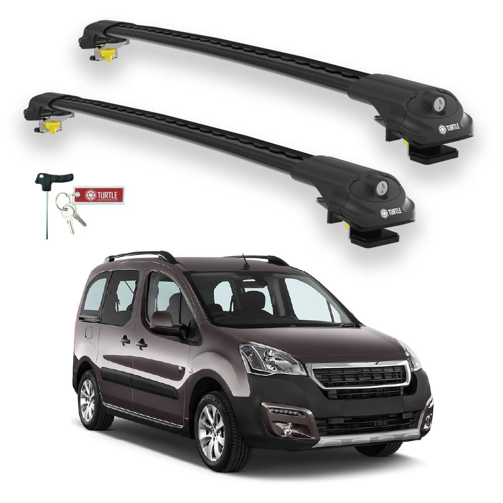 TURTLE Fits Peugeot Tepee Partner 2008-2018 Roof Rack Air1 Black - 1