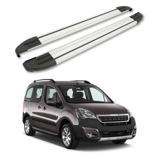 TURTLE Fits Peugeot Tepee Partner 2008-2018 Side Step Brillant Silver