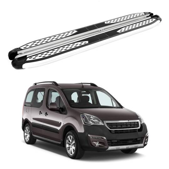 TURTLE Fits Peugeot Tepee Partner 2008-2018 Side Step Plus Silver