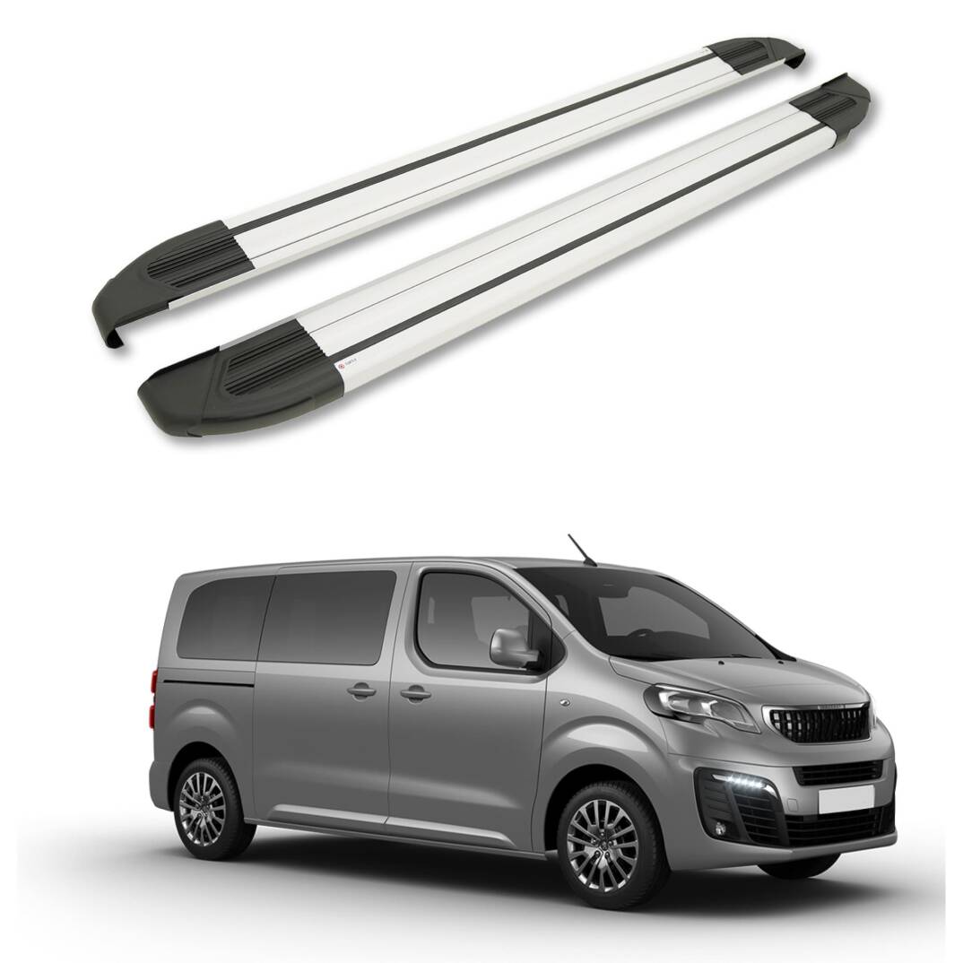 TURTLE Fits Peugeot Traveller (Mk3) 2017-2025 / Lwb Side Step Brillant Silver - 1