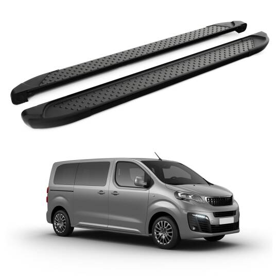 TURTLE Fits Peugeot Traveller (Mk3) 2017-2025 / Lwb Side Step Sapphire V1 Black