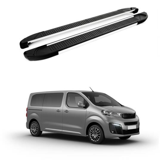 TURTLE Fits Peugeot Traveller (Mk3) 2017-2025 / Mwb Side Step Another Silver