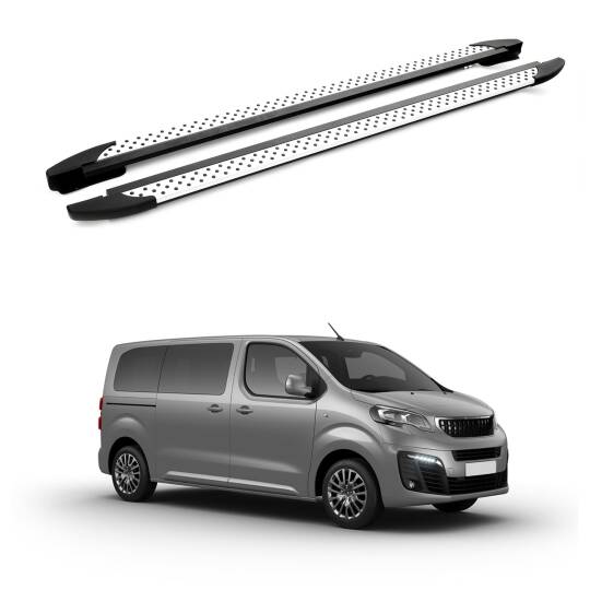 TURTLE Fits Peugeot Traveller (Mk3) 2017-2025 / Mwb Side Step Era V1 Silver - 1