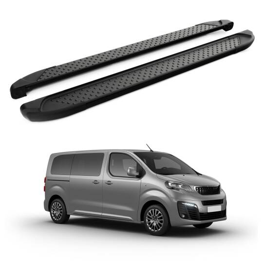 TURTLE Fits Peugeot Traveller (Mk3) 2017-2025 / Mwb Side Step Sapphire V1 Black