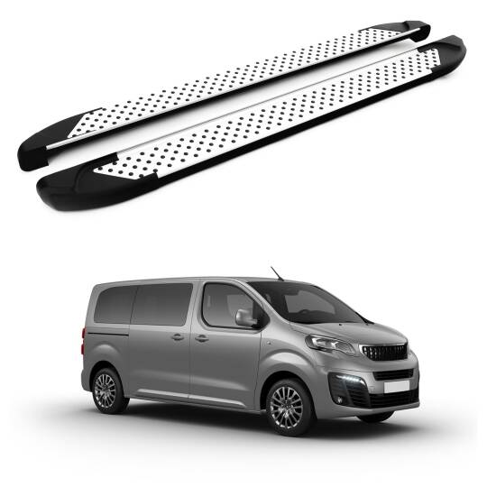 TURTLE Fits Peugeot Traveller (Mk3) 2017-2025 / Mwb Side Step Sapphire V1 Silver