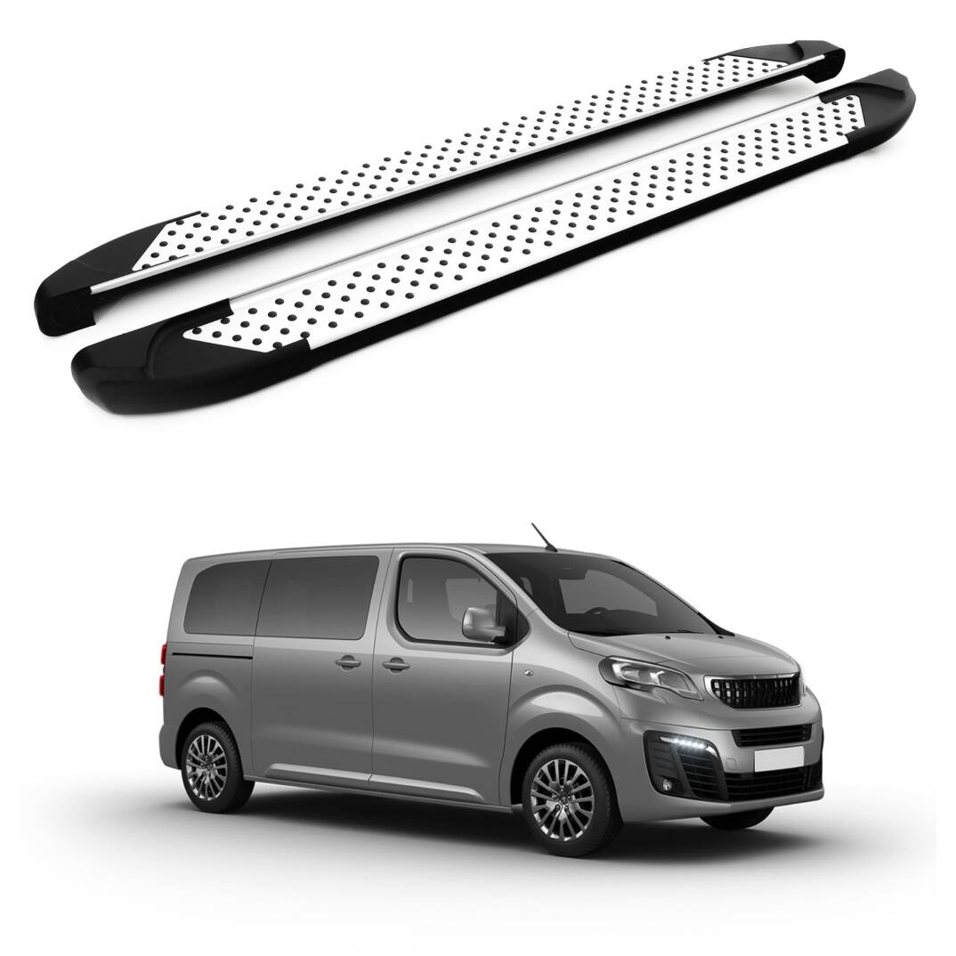 TURTLE Fits Peugeot Traveller (Mk3) 2017-2025 / Mwb Side Step Sapphire V1 Silver - 1