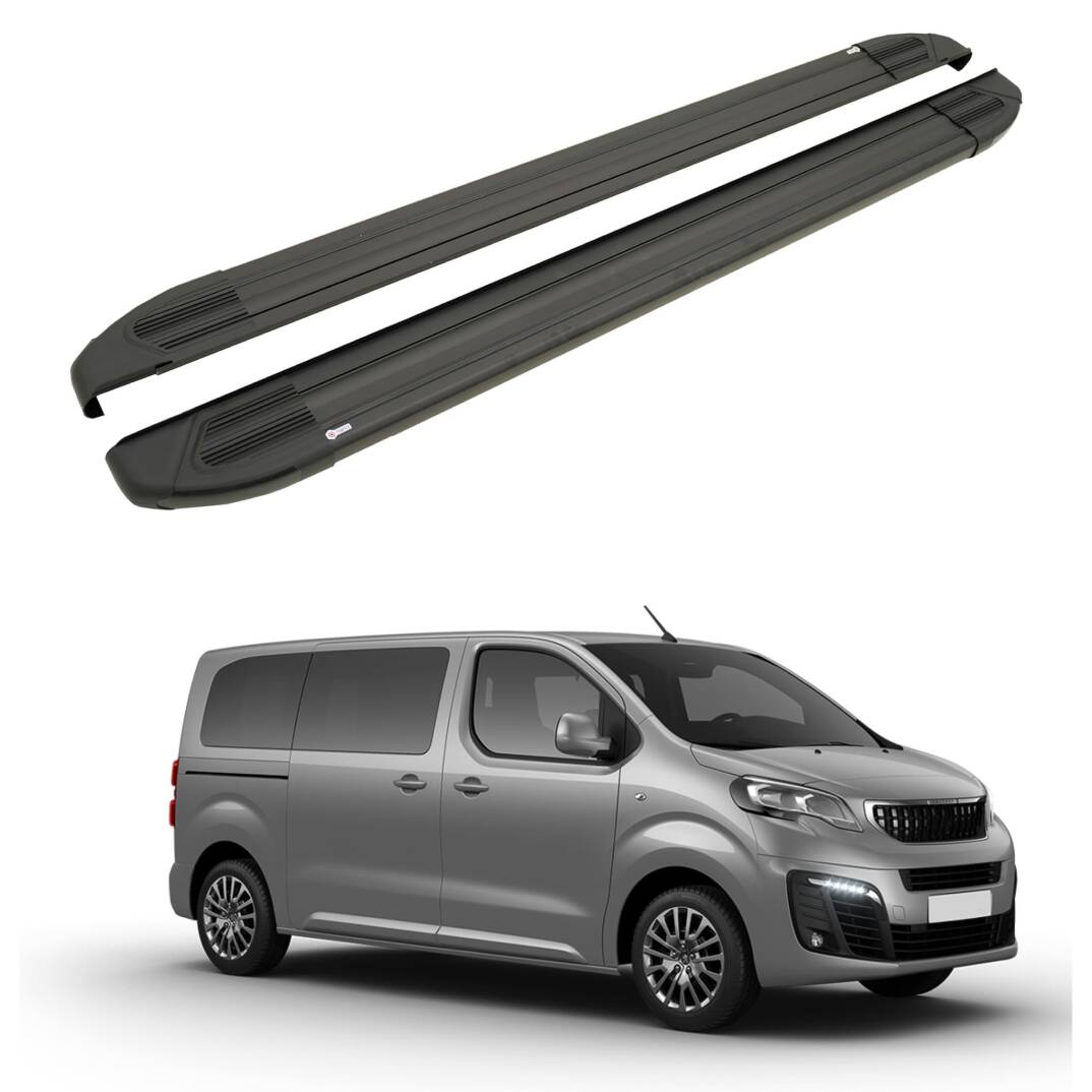 TURTLE Fits Peugeot Traveller (Mk3) 2017-2025 / Swb Side Step Brillant Black - 1