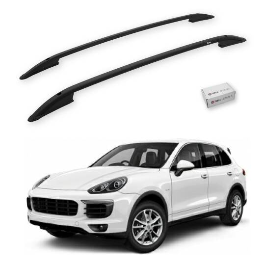 TURTLE Fits Porsche Cayenne (92A-E2) 2011-2017 Roof Rail Crown Black