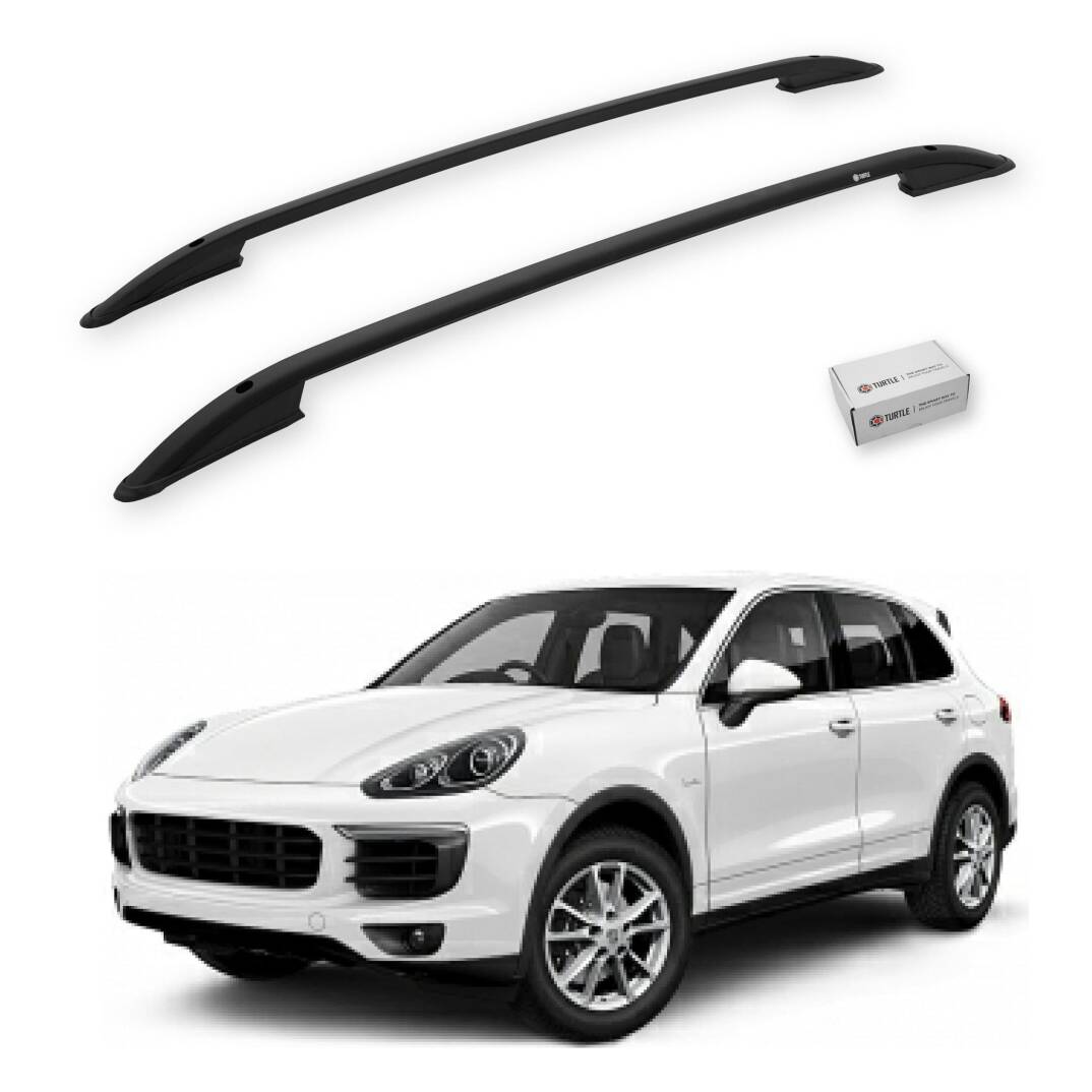 TURTLE Fits Porsche Cayenne (92A-E2) 2011-2017 Roof Rail Crown Black - 1