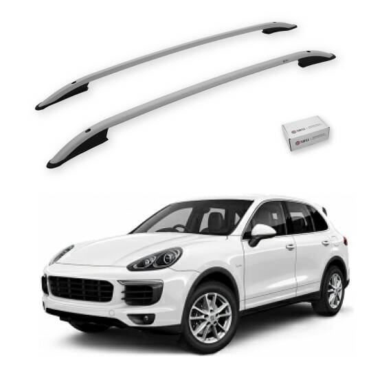 TURTLE Fits Porsche Cayenne (92A-E2) 2011-2017 Roof Rail Crown Silver