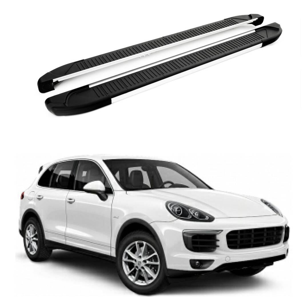 TURTLE Fits Porsche Cayenne (92A-E2) 2011-2017 Side Step Another Silver - 1