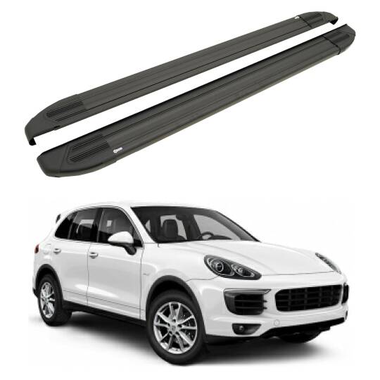 TURTLE Fits Porsche Cayenne (92A-E2) 2011-2017 Side Step Brillant Black