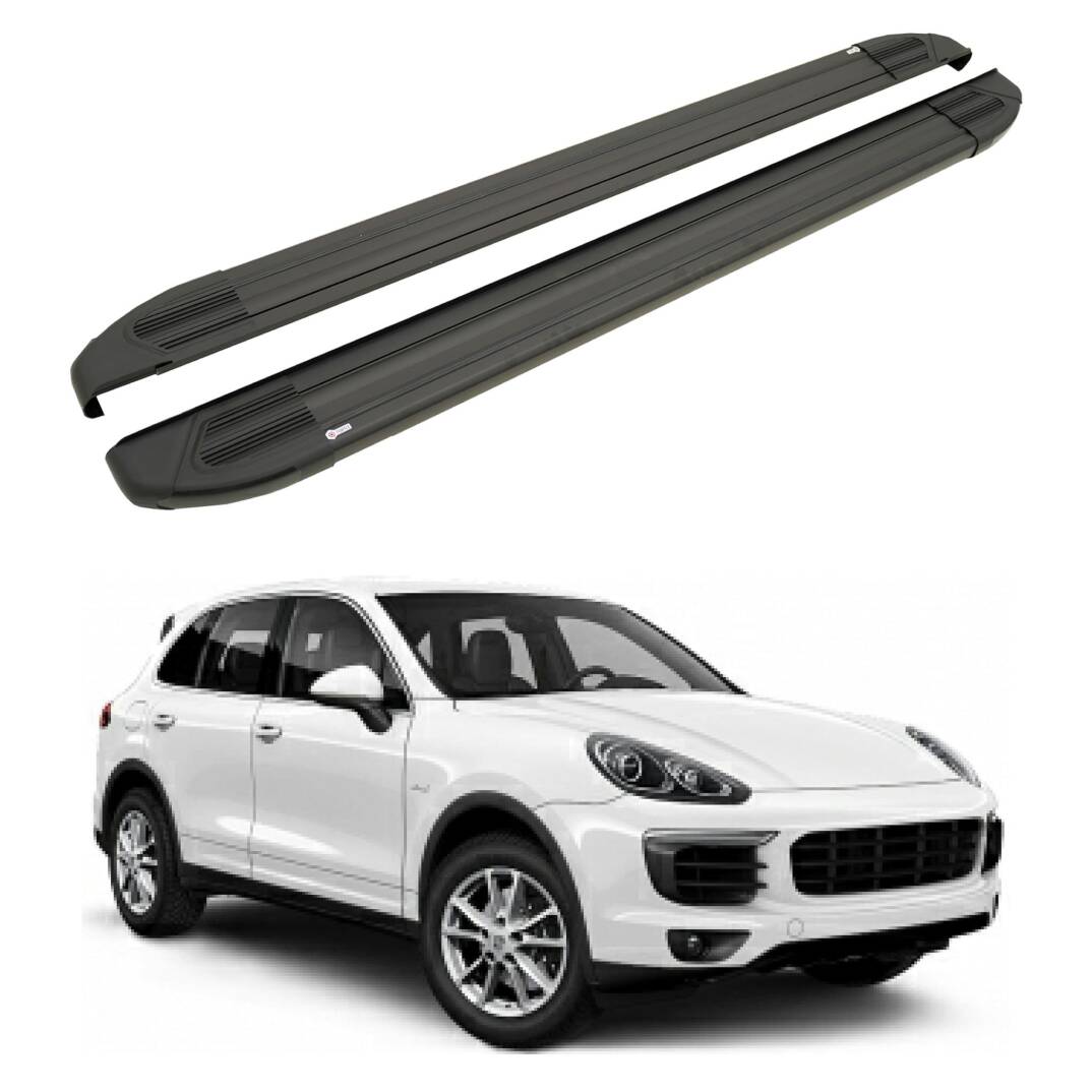 TURTLE Fits Porsche Cayenne (92A-E2) 2011-2017 Side Step Brillant Black - 1