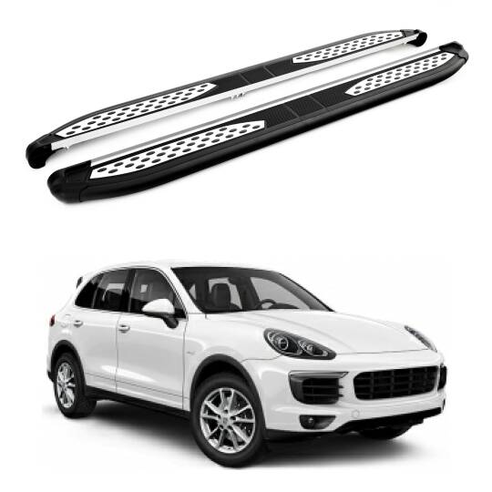 TURTLE Fits Porsche Cayenne (92A-E2) 2011-2017 Side Step Plus Black