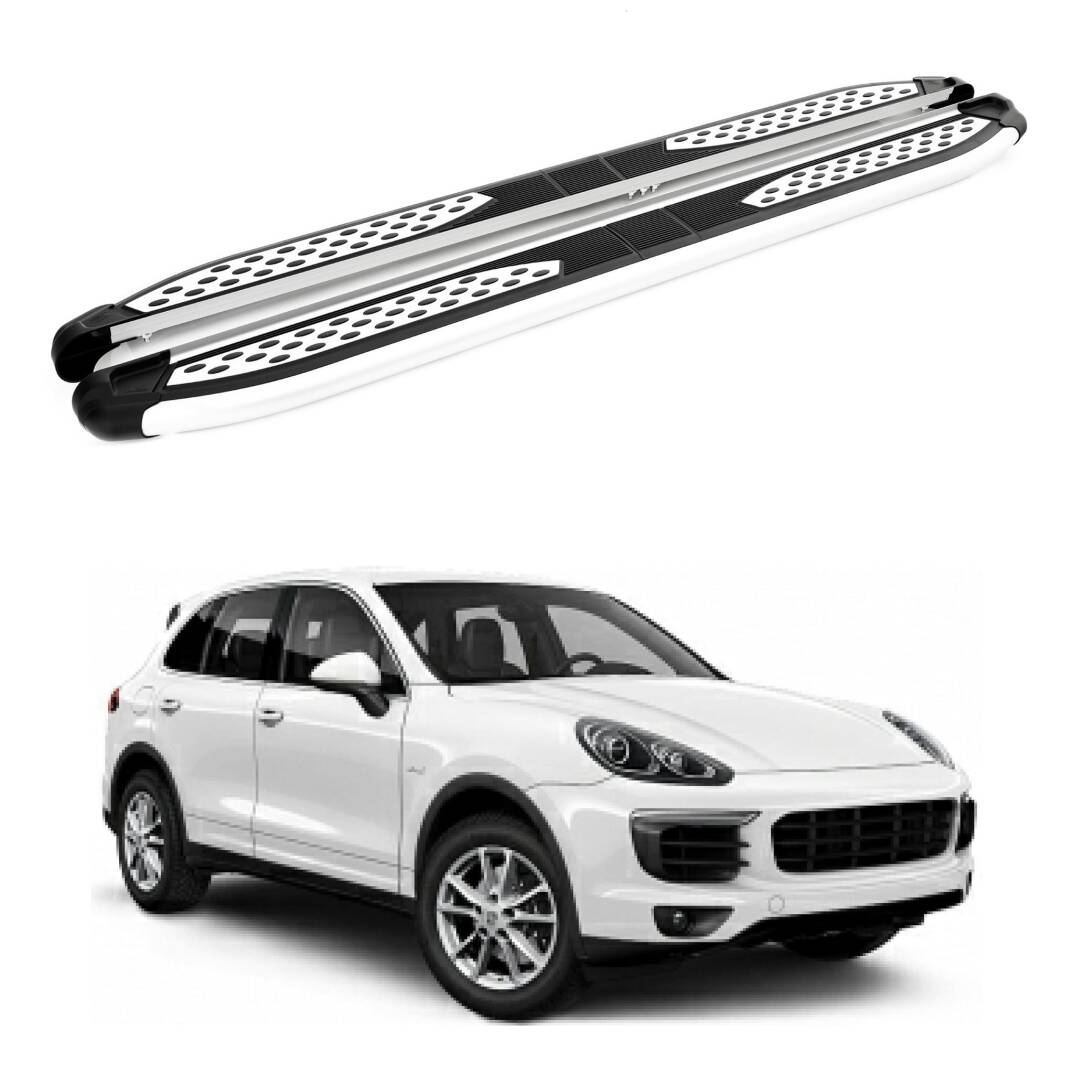 TURTLE Fits Porsche Cayenne (92A-E2) 2011-2017 Side Step Plus Silver - 1