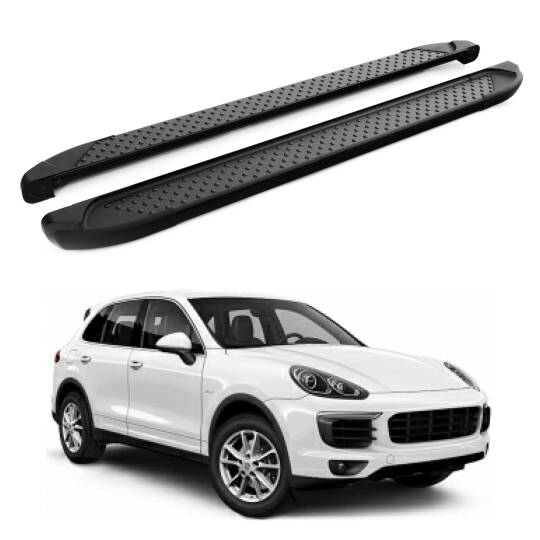 TURTLE Fits Porsche Cayenne (92A-E2) 2011-2017 Side Step Sapphire V1 Black