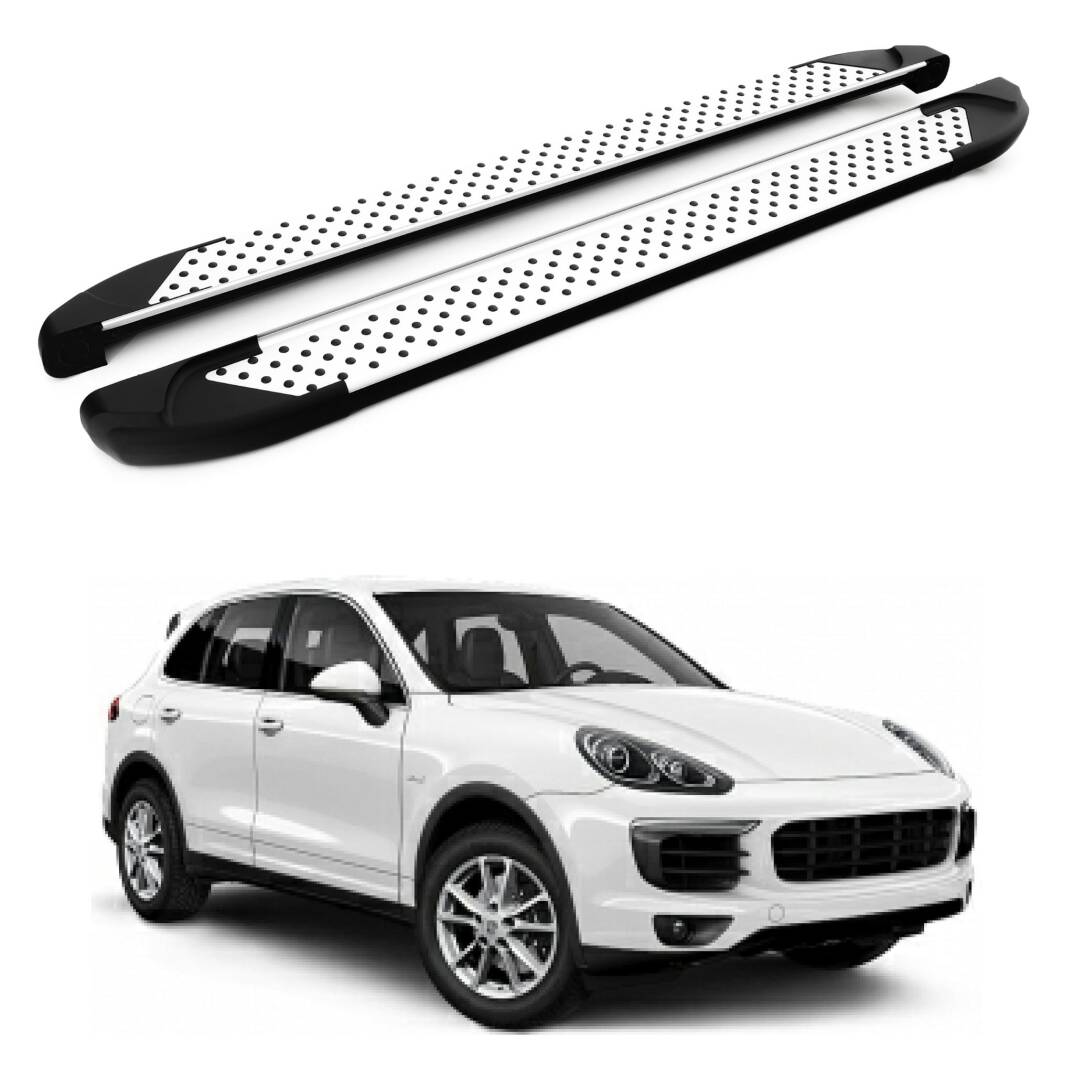 TURTLE Fits Porsche Cayenne (92A-E2) 2011-2017 Side Step Sapphire V1 Silver - 1