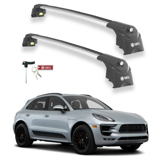 TURTLE Fits Porsche Macan 2014-2025 Roof Rack Air2 Silver