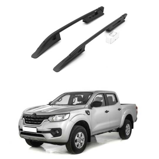TURTLE Fits Renault Alaskan 2017-2025 Roof Rail Falcon Black