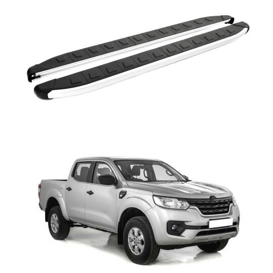 TURTLE Fits Renault Alaskan 2017-2025 Side Step Alyans Silver