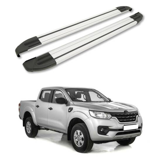 TURTLE Fits Renault Alaskan 2017-2025 Side Step Brillant Silver