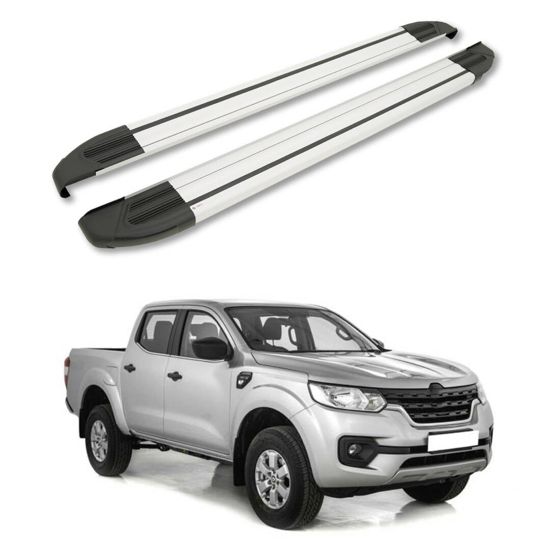 TURTLE Fits Renault Alaskan 2017-2025 Side Step Brillant Silver - 1
