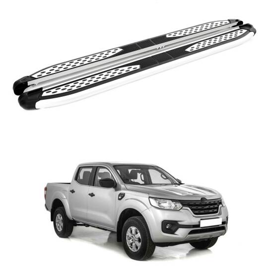 TURTLE Fits Renault Alaskan 2017-2025 Side Step Plus Silver