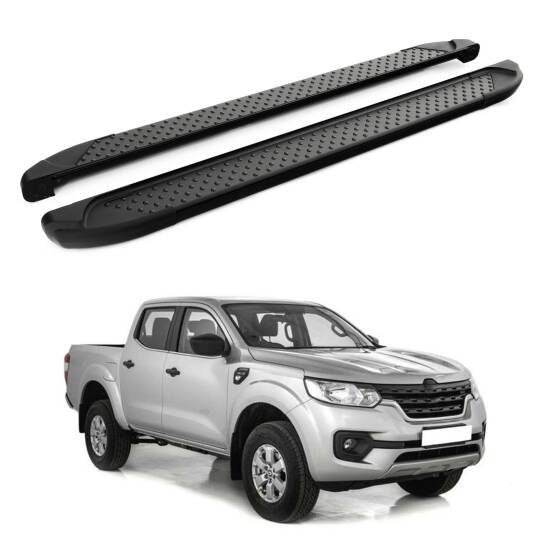 TURTLE Fits Renault Alaskan 2017-2025 Side Step Sapphire V1 Black