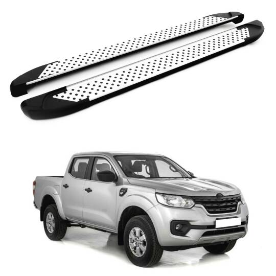 TURTLE Fits Renault Alaskan 2017-2025 Side Step Sapphire V1 Silver
