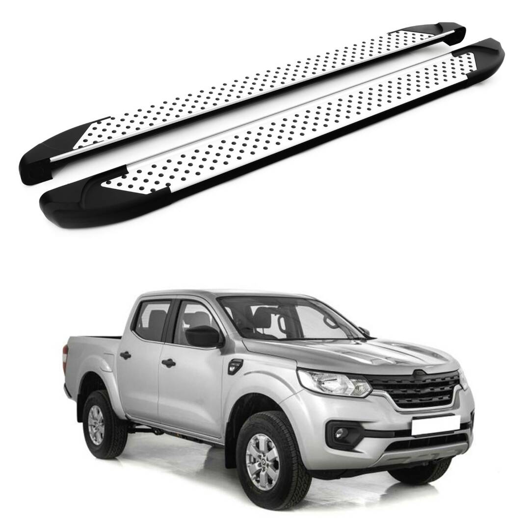 TURTLE Fits Renault Alaskan 2017-2025 Side Step Sapphire V1 Silver - 1