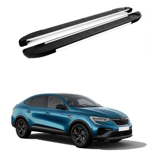 TURTLE Fits Renault Arkana 4X4 [Ru] 2019-2025 Side Step Another Silver